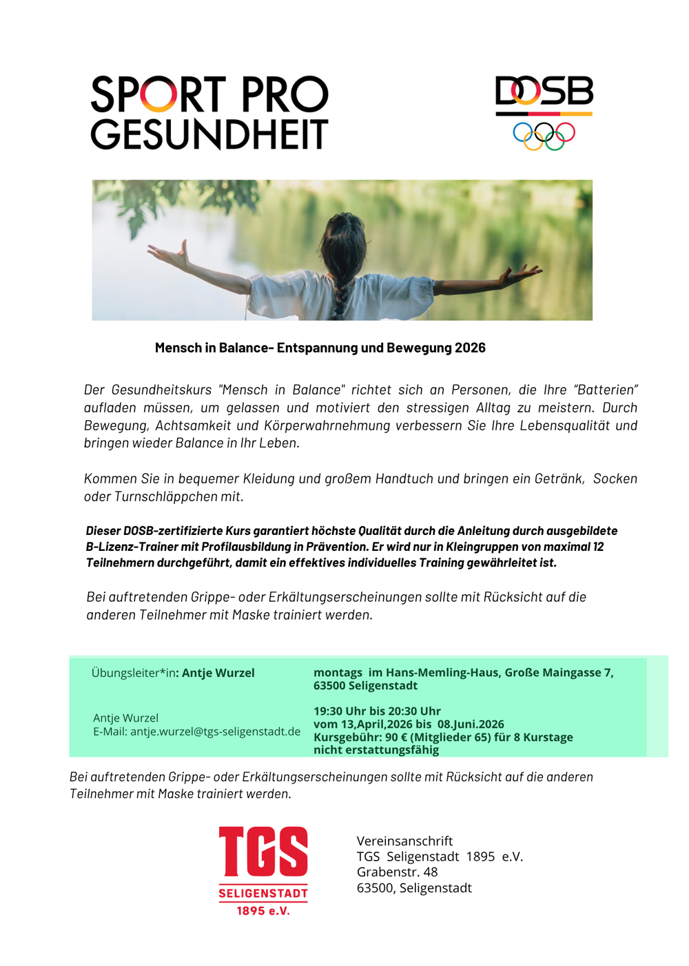 Mensch in Balance- Entspannung und Bewegung 2026